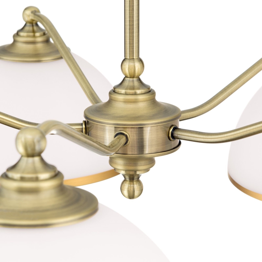 Lámpara colgante con cadena OLD LAMP 5xE27/40W/230V diá. 75 cm blanco/latón