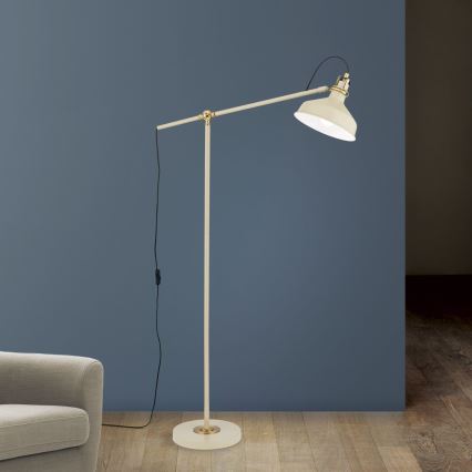 Lámpara de pie SCHILLER 1xE27/40W/230V color crema/bronce