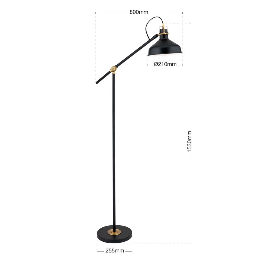 Lámpara de pie SCHILLER 1xE27/40W/230V negro/bronce