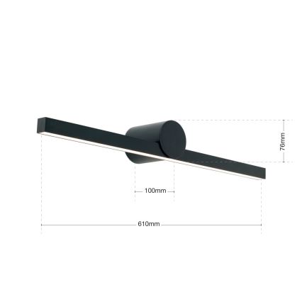 Iluminación LED para espejos de baño BEAUTY LED/12W/230V 61 cm IP54 negro