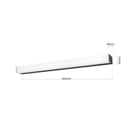 Iluminación LED para espejos de baño HORIZON LED/12W/230V 3000/4000K 60 cm IP44 negro