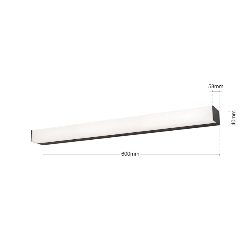 Iluminación LED para espejos de baño HORIZON LED/12W/230V 3000/4000K 60 cm IP44 negro