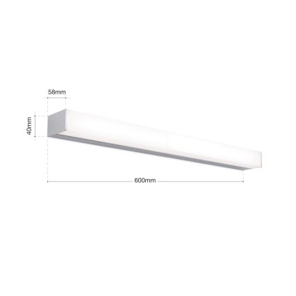 Iluminación LED para espejos de baño HORIZON LED/12W/230V 3000/4000K 60 cm IP44 plata