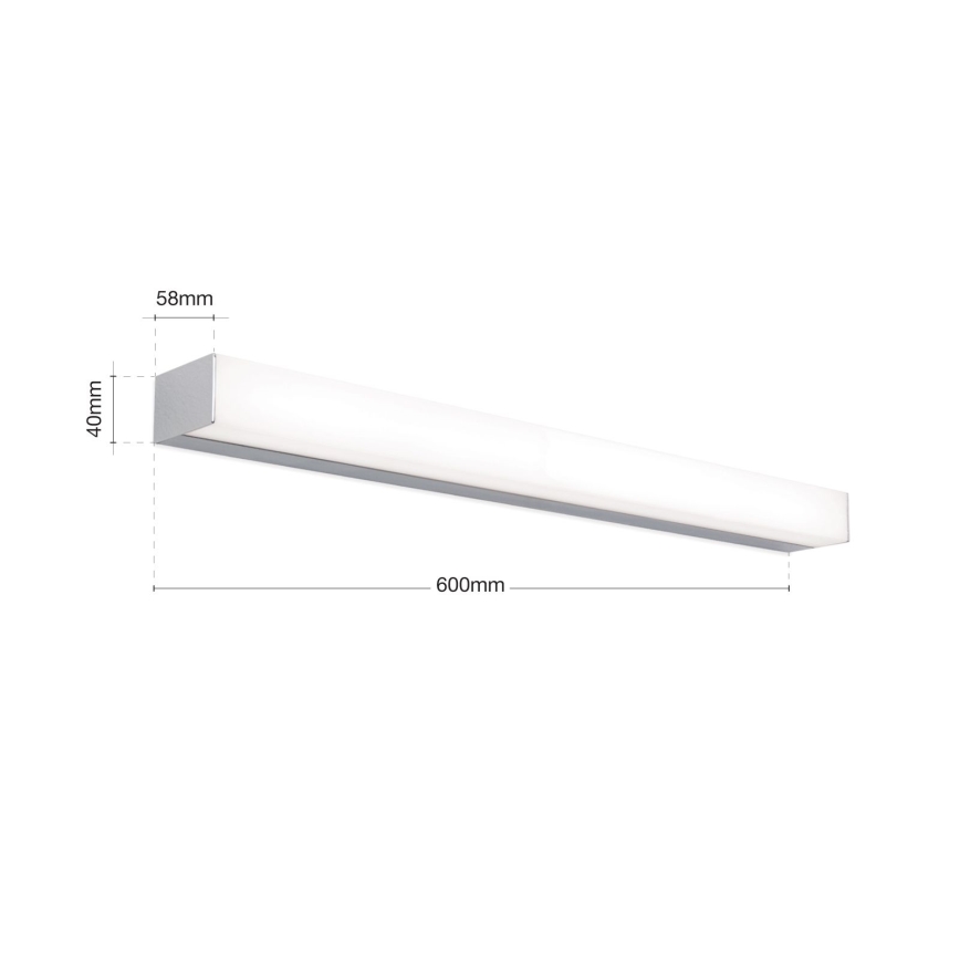 Iluminación LED para espejos de baño HORIZON LED/12W/230V 3000/4000K 60 cm IP44 plata