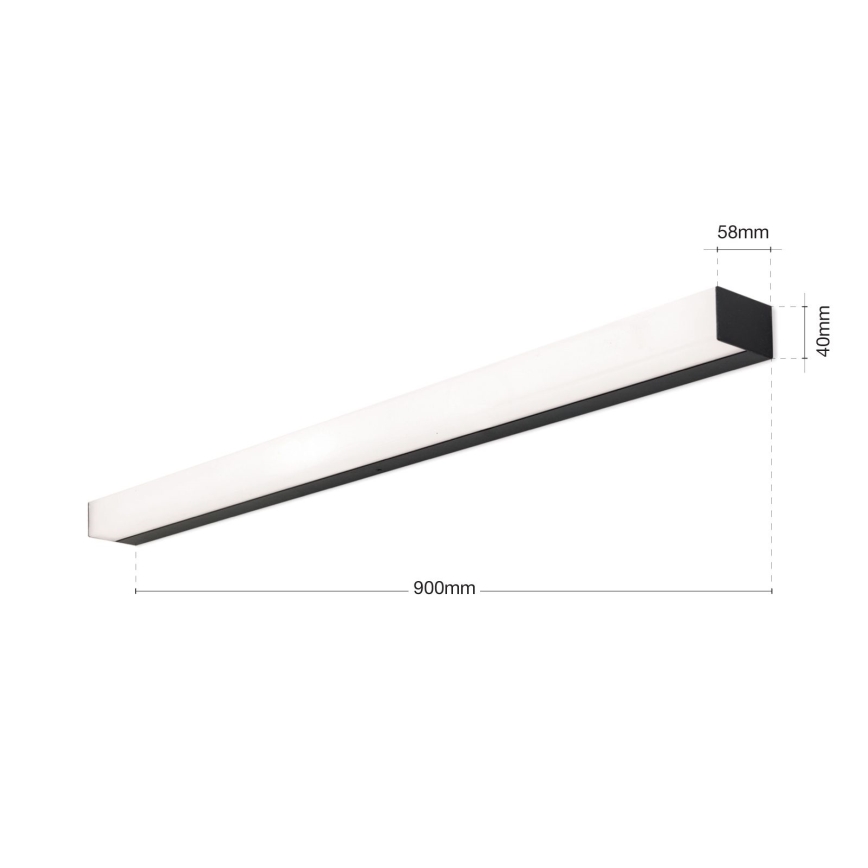 Iluminación LED para espejos de baño HORIZON LED/18W/230V 3000/4000K 90 cm IP44 negro