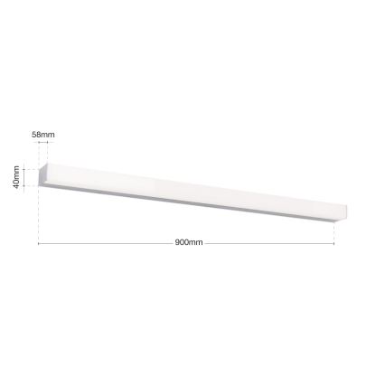 Iluminación LED para espejos de baño HORIZON LED/18W/230V 3000/4000K 90 cm IP44 plata