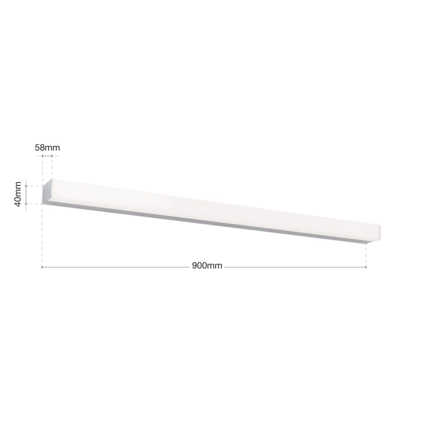 Iluminación LED para espejos de baño HORIZON LED/18W/230V 3000/4000K 90 cm IP44 plata