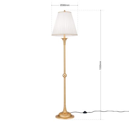 Lámpara de pie FONSA 1xE27/60W/230V blanco/dorado