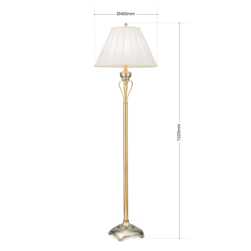 Lámpara de pie TIZIA 1xE27/60W/230V blanco/dorado/pátina
