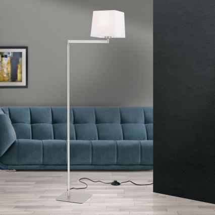 Lámpara de pie CARLTON 1xE27/40W/230V blanco/cromo mate