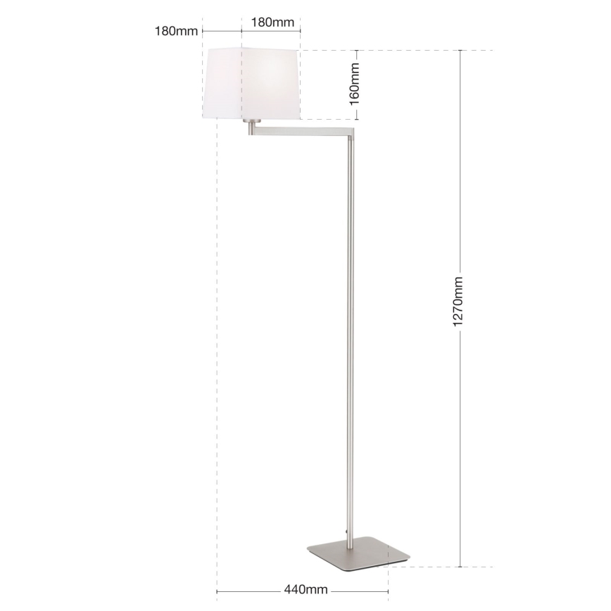 Lámpara de pie CARLTON 1xE27/40W/230V blanco/cromo mate