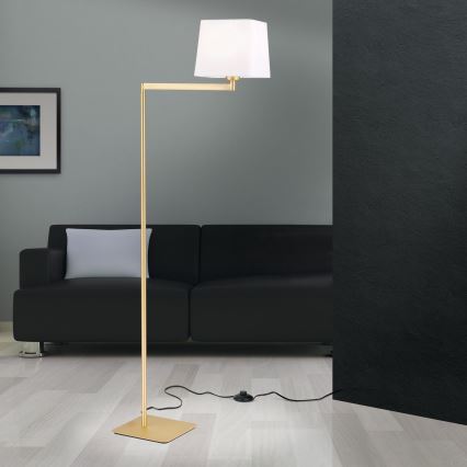 Lámpara de pie CARLTON 1xE27/40W/230V blanco/dorado
