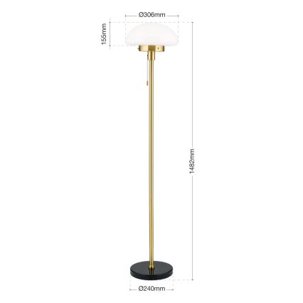 Lámpara de pie SPARTA 1xE27/40W/230V dorado/negro