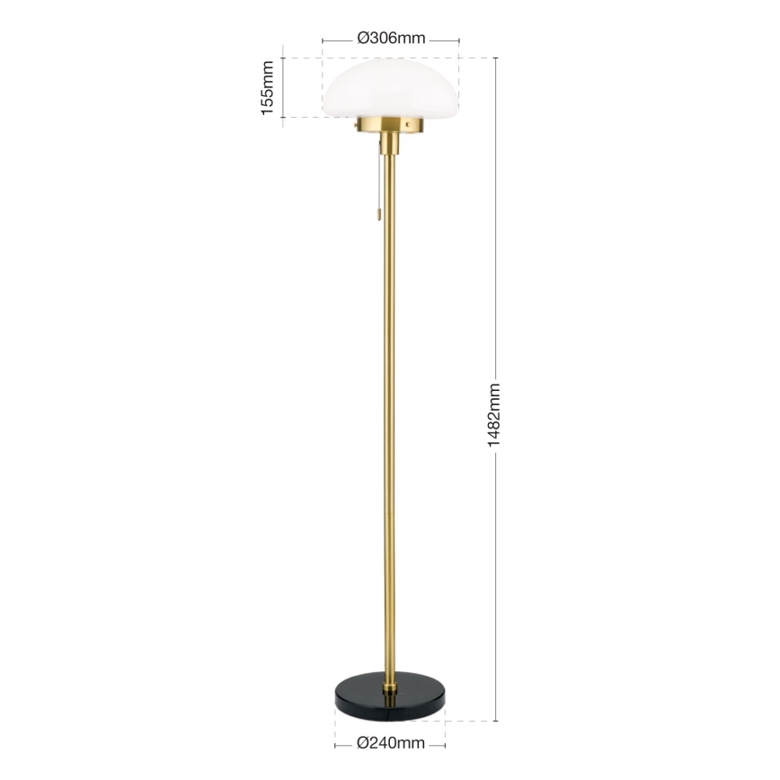 Lámpara de pie SPARTA 1xE27/40W/230V dorado/negro