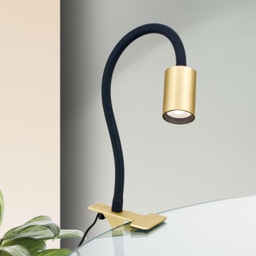 Orion Str 10-489 - Lámpara de mesa flexible LED con clip KURT LED/5W/230V dorado