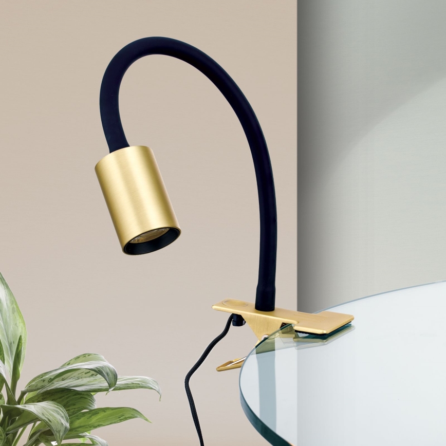 Orion Str 10-489 - Lámpara de mesa flexible LED con clip KURT LED/5W/230V dorado