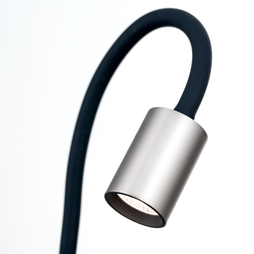 Orion Str 10-489 - Lámpara de mesa flexible LED con clip KURT LED/5W/230V plata