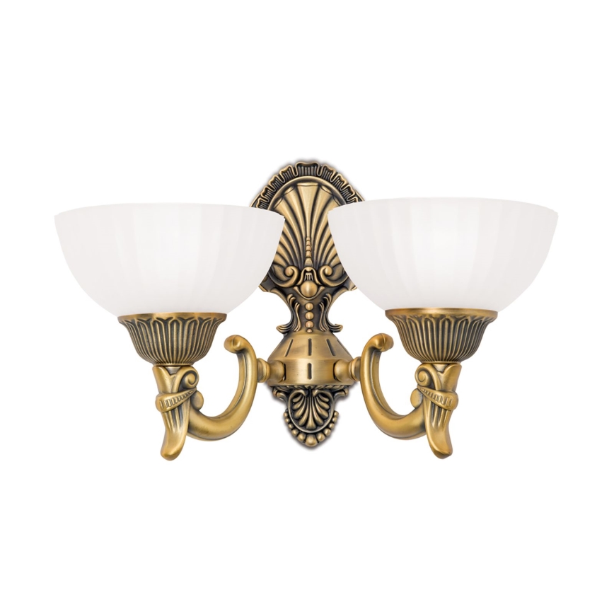 Aplique ROCCA 2xE27/60W/230V bronce/blanco