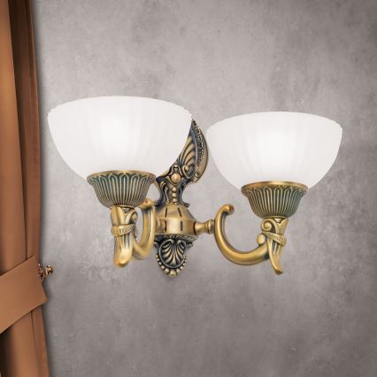 Aplique ROCCA 2xE27/60W/230V bronce/blanco