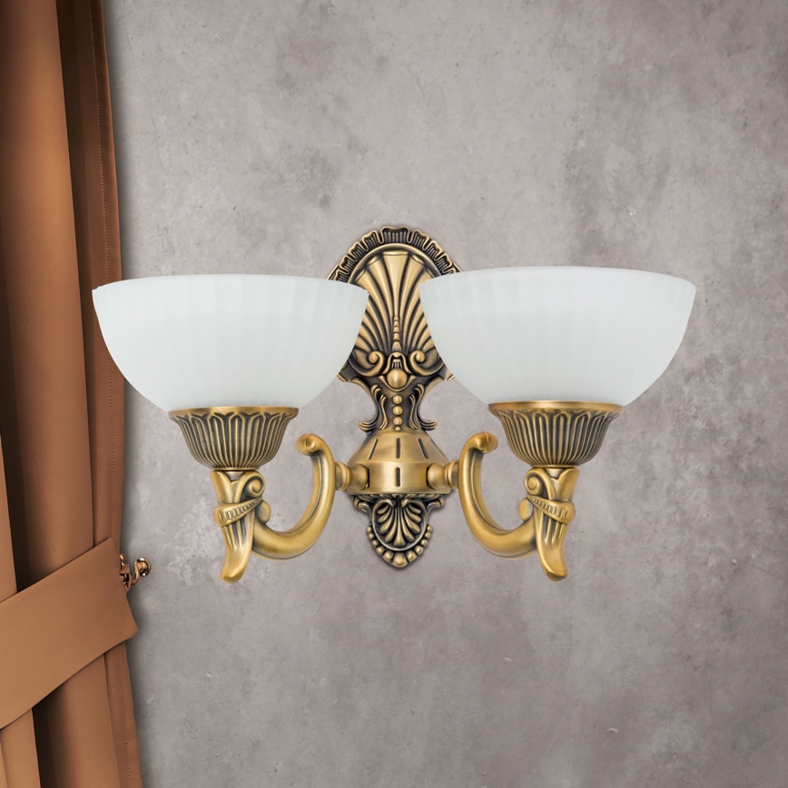 Aplique ROCCA 2xE27/60W/230V bronce/blanco