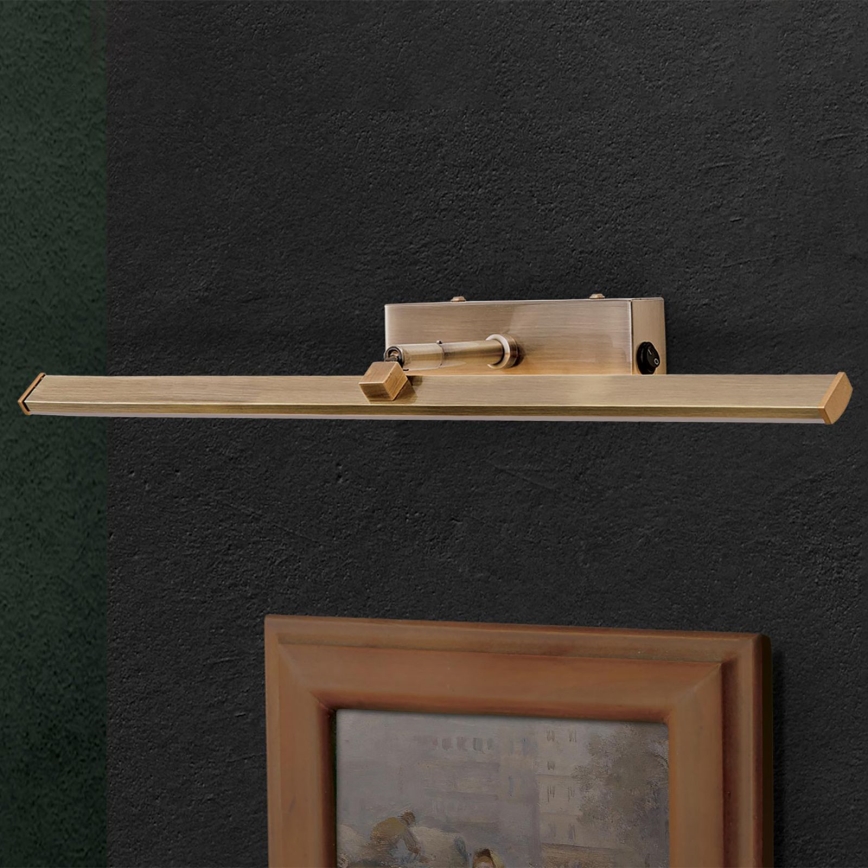 Lámpara LED de cuadro PUBLIO LED/10W/230V 50 cm dorado/pátina