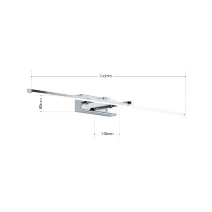 Lámpara LED de cuadro PUBLIO LED/15W/230V 75 cm cromo brillante