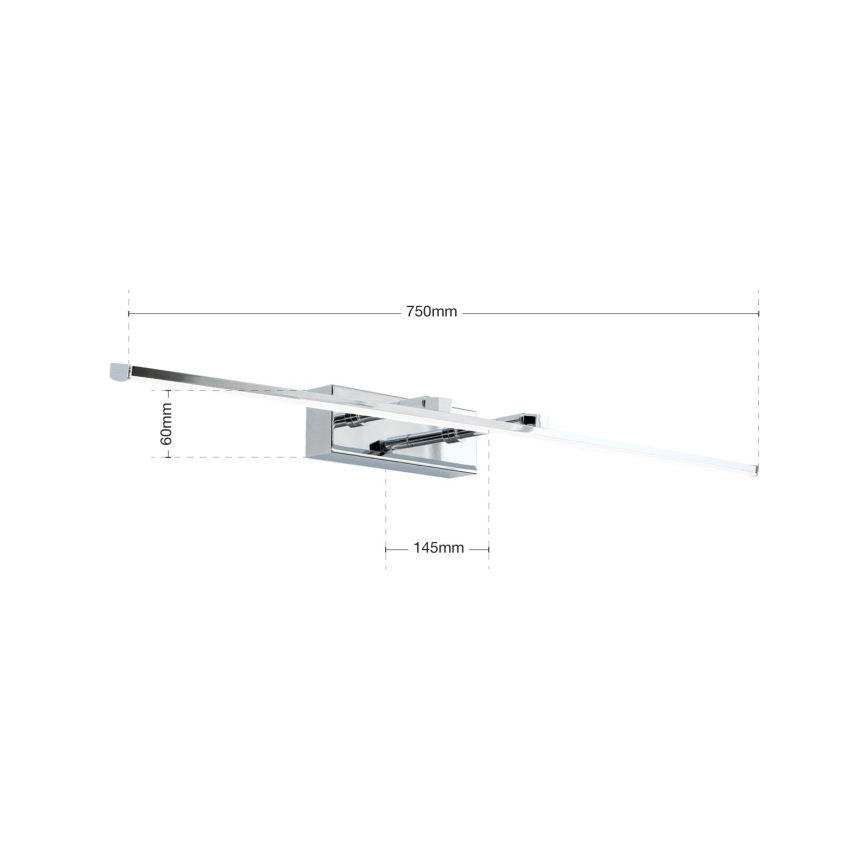 Lámpara LED de cuadro PUBLIO LED/15W/230V 75 cm cromo brillante