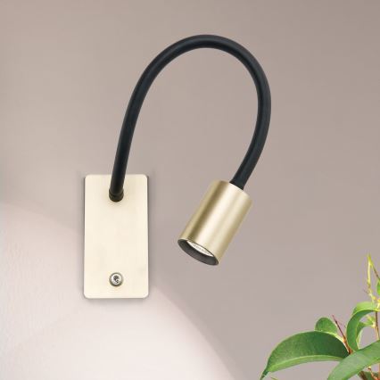 Aplique flexible LED KURT LED/5W/230V dorado