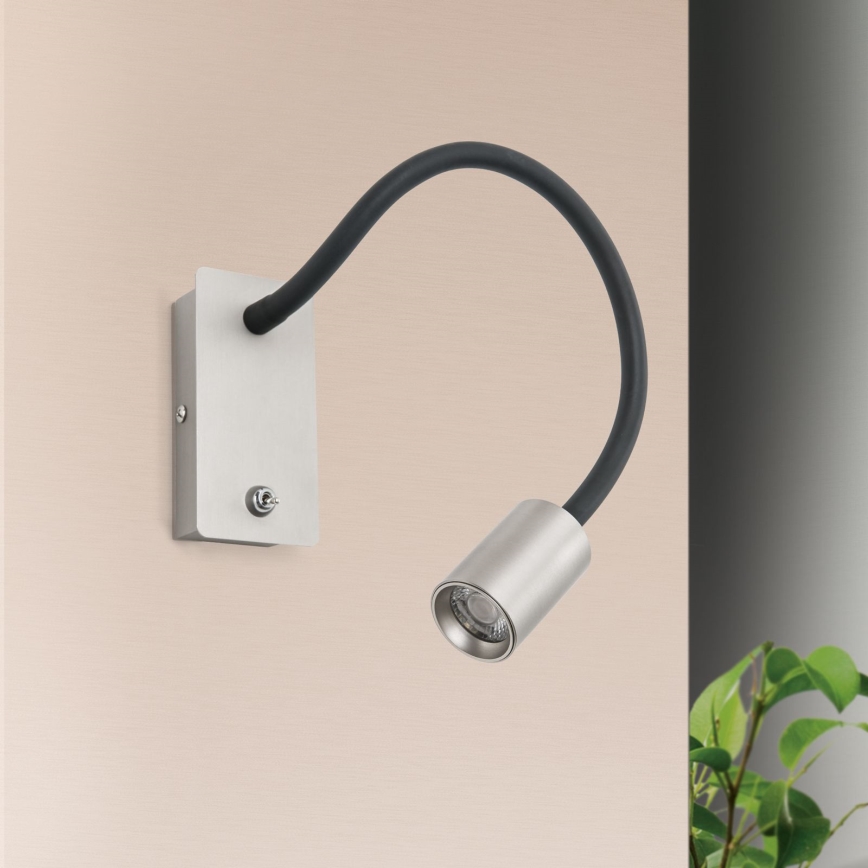 Orion WA 2-1342 - Aplique pequeño flexible LED KURT LED/5W/230V plata