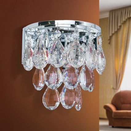Aplique de cristal CELESTE 2xG9/40W/230V cromo brillante