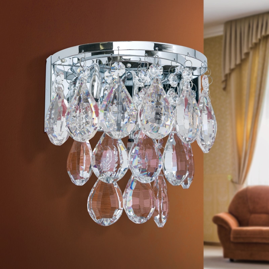 Aplique de cristal CELESTE 2xG9/40W/230V cromo brillante