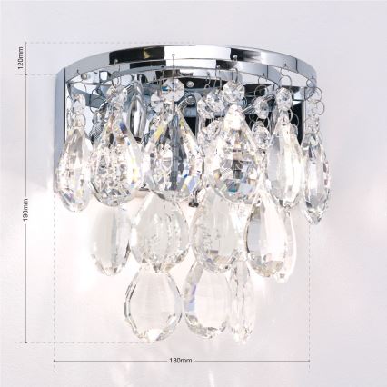 Aplique de cristal CELESTE 2xG9/40W/230V cromo brillante