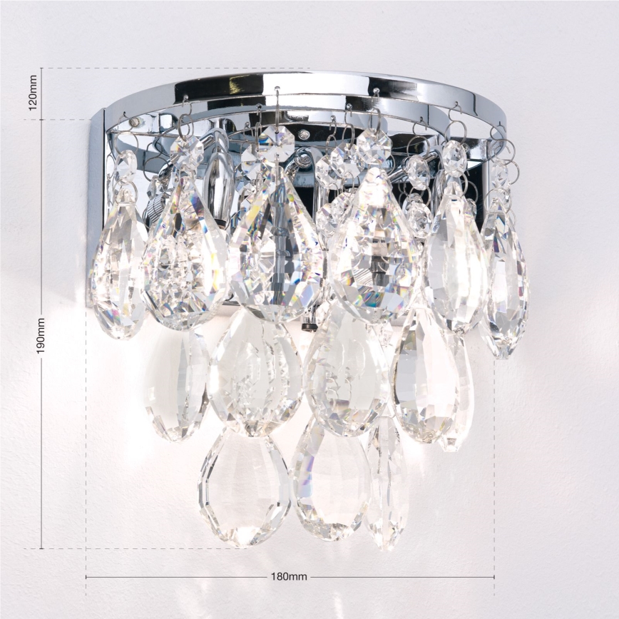 Aplique de cristal CELESTE 2xG9/40W/230V cromo brillante