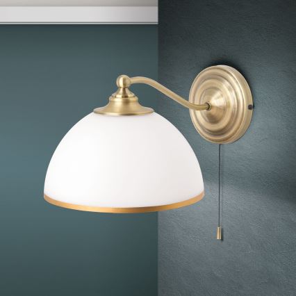 Aplique OLD LAMP 1xE27/40W/230V blanco/latón
