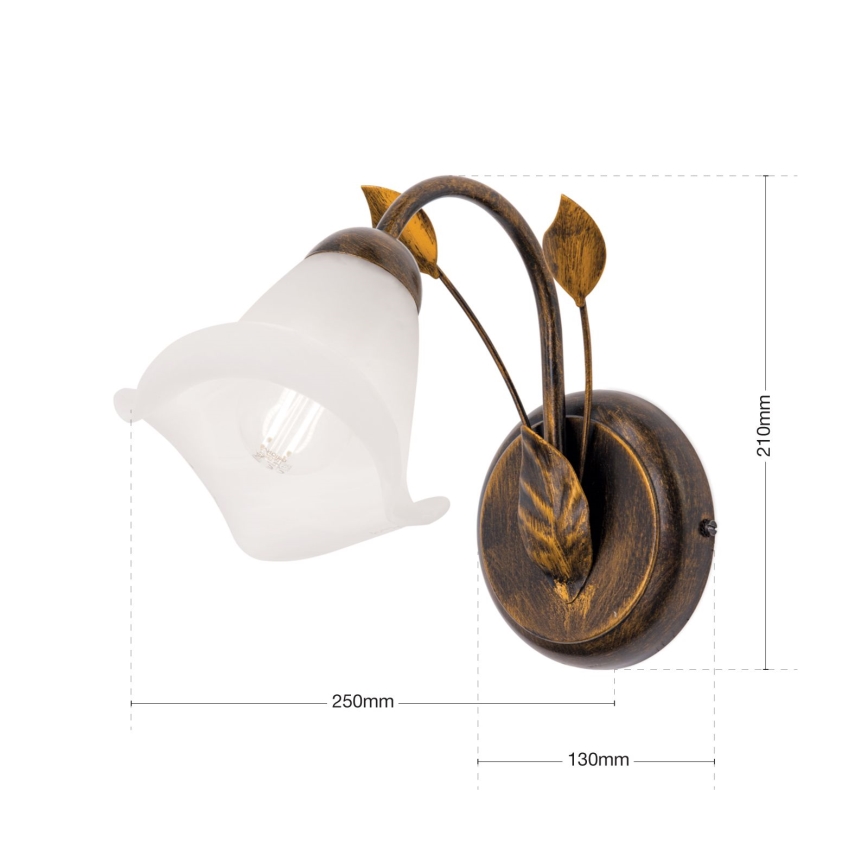 Aplique SISI 1xE14/40W/230V bronce/pátina