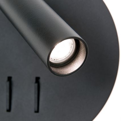 Foco LED de pared LENNY LED/6W/230V + LED/3W negro