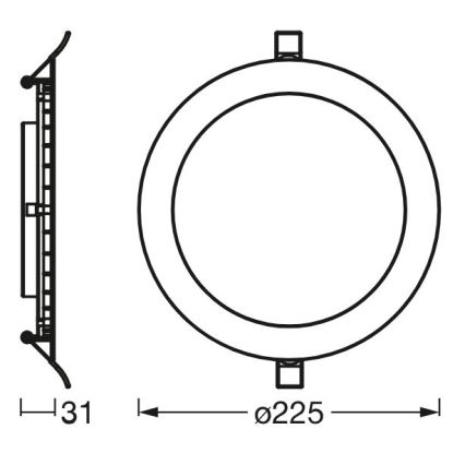 Osram - Lámpara empotrable LED SLIM LED/22W/230V 4000K