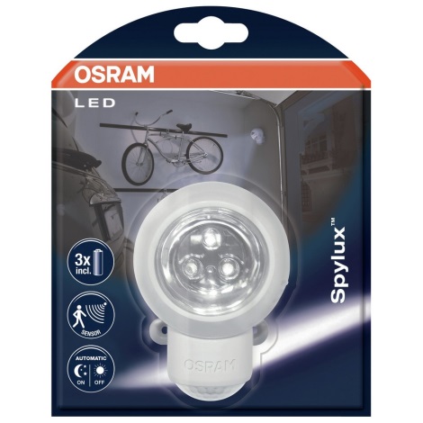 Osram - LED Aplique exterior con sensor SPYLUX 1xLED/0,3W/4,5V