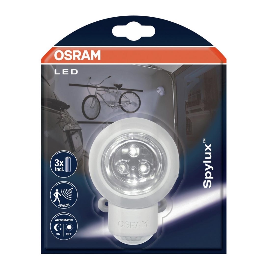 Osram - LED Aplique exterior con sensor SPYLUX 1xLED/0,3W/4,5V