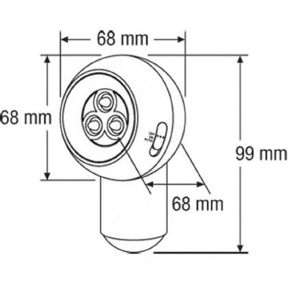 Osram - LED Aplique exterior con sensor SPYLUX 1xLED/0,3W/4,5V