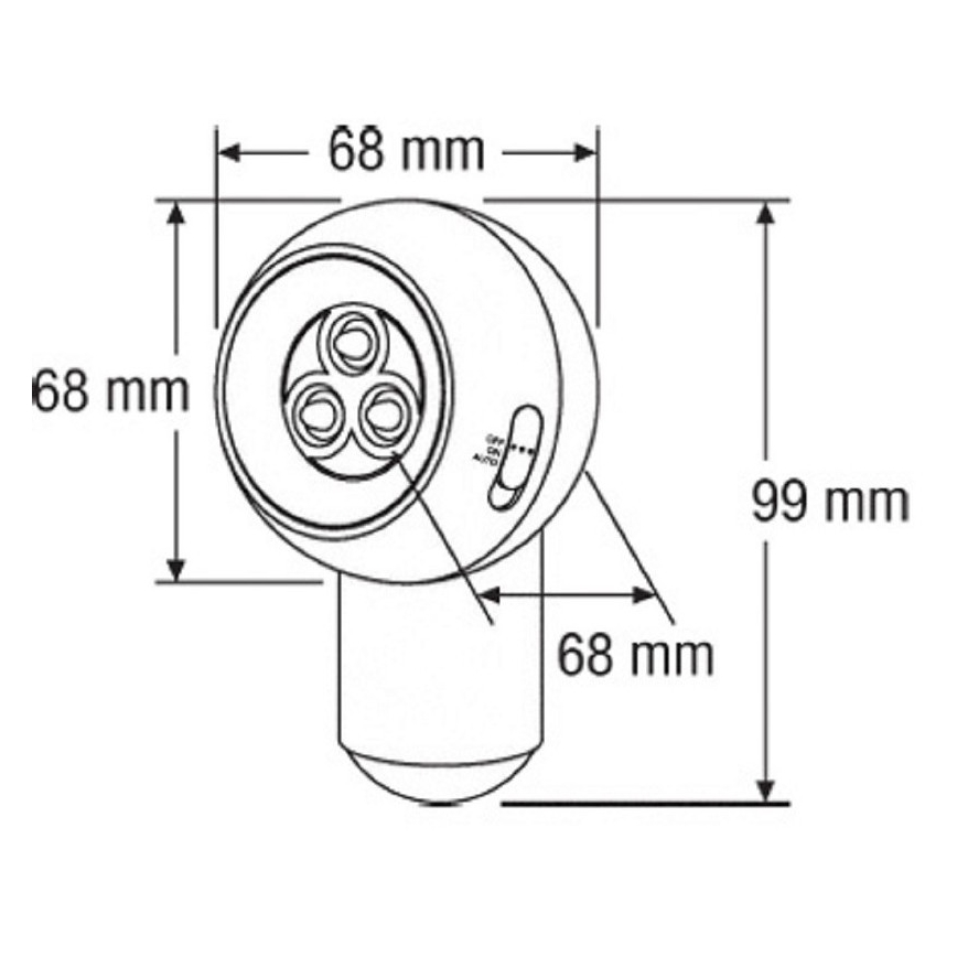 Osram - LED Aplique exterior con sensor SPYLUX 1xLED/0,3W/4,5V
