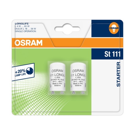 Osram - SET 2x Arrancador fluorescente ST111 4-65W/230V