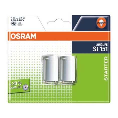 Osram - SET 2x Arrancador fluorescente ST151 4-22W/230V