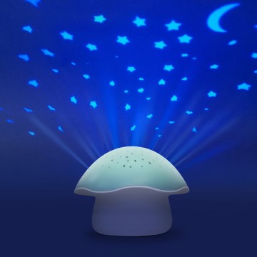 PABOBO - Proyector con melodía STAR MUSHROOM 3xAA azul