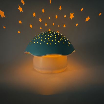 PABOBO - Proyector con melodía STAR MUSHROOM 3xAA azul