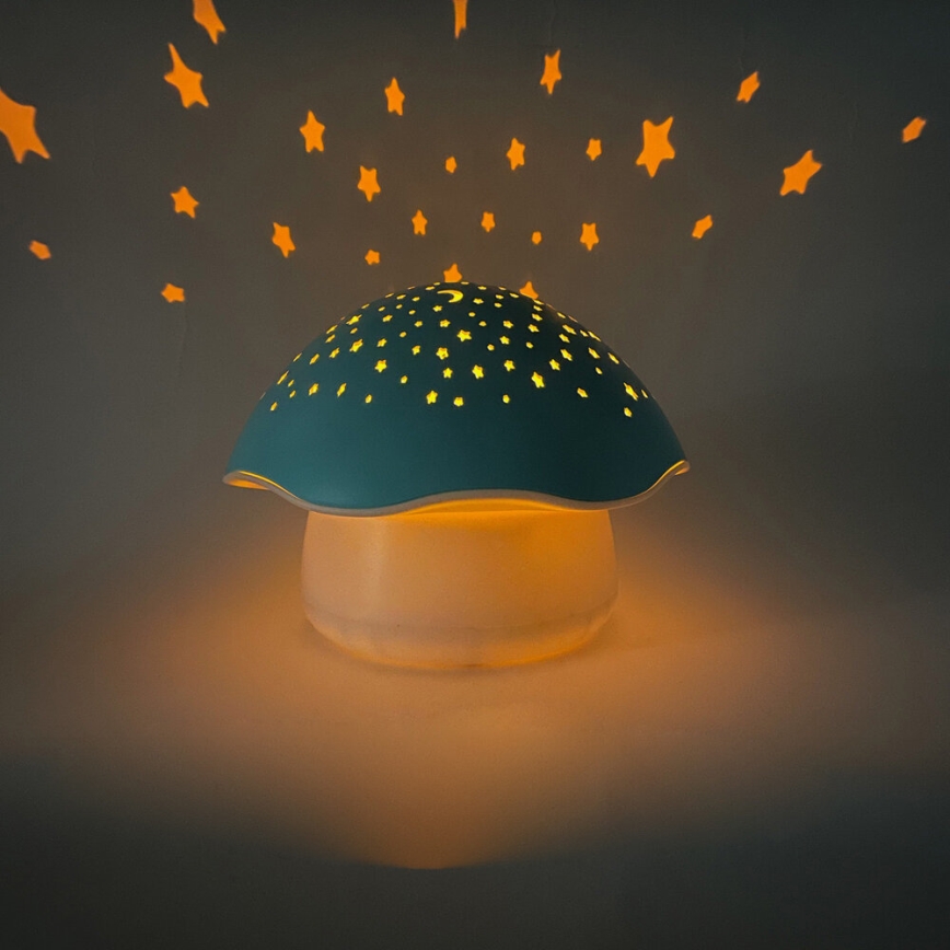 PABOBO - Proyector con melodía STAR MUSHROOM 3xAA azul
