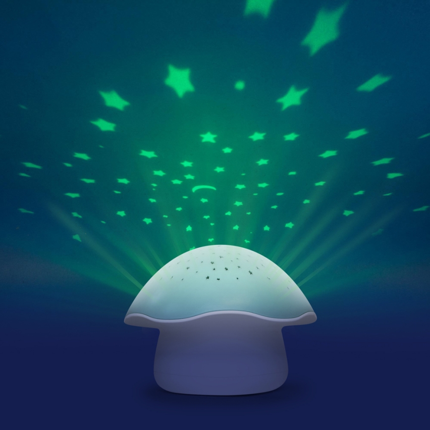 PABOBO - Proyector con melodía STAR MUSHROOM 3xAA azul