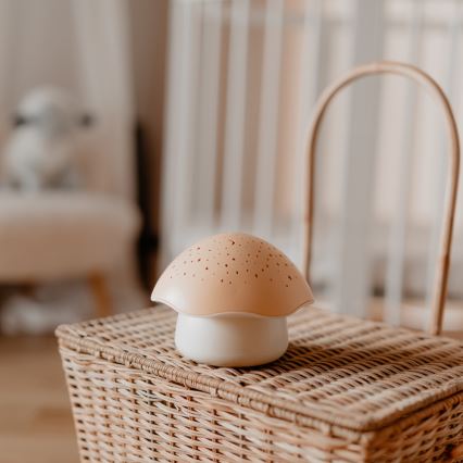 PABOBO - Proyector con melodía STAR MUSHROOM 3xAA rosa salmón