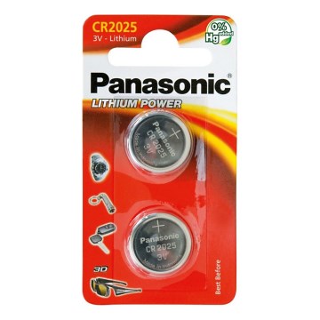 Panasonic - 2 pz Pila de litio CR2025 3V 165 mAh