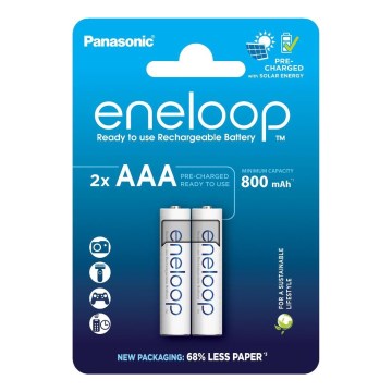Panasonic - 2 pz Pilas recargables AAA Eneloop 800 mAh